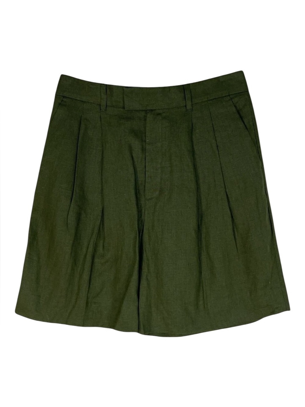 Banana Republic Palma Linen Bermuda Short Camo Green NWT Size 00 Petite - Picture 3 of 6